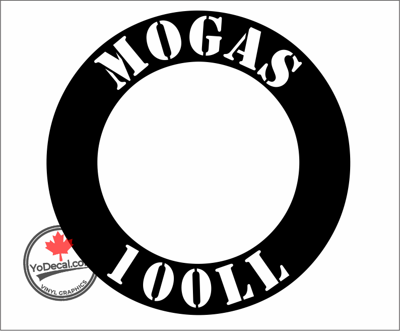 'MOGAS 100LL Stencil Font Ring' Vinyl Decal – YoDecal.com