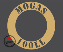 'MOGAS 100LL Stencil Font Ring' Premium Vinyl Decal / Sticker