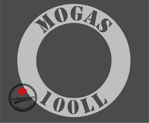 'MOGAS 100LL Stencil Font Ring' Premium Vinyl Decal / Sticker