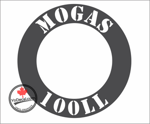 'MOGAS 100LL Stencil Font Ring' Premium Vinyl Decal / Sticker