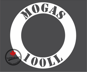 'MOGAS 100LL Stencil Font Ring' Premium Vinyl Decal / Sticker