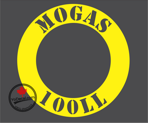 'MOGAS 100LL Stencil Font Ring' Premium Vinyl Decal / Sticker