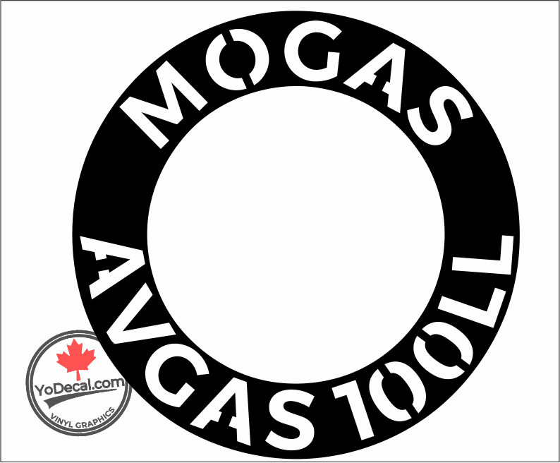 'MOGAS AVGAS 100LL Ring' Premium Vinyl Decal / Sticker