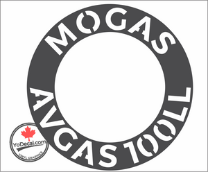 'MOGAS AVGAS 100LL Ring' Premium Vinyl Decal / Sticker