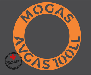 'MOGAS AVGAS 100LL Ring' Premium Vinyl Decal / Sticker