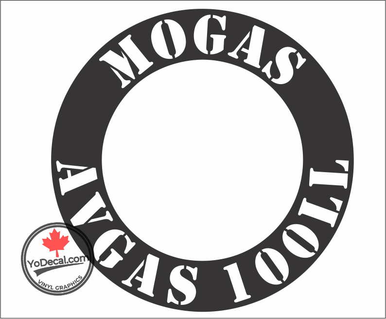 'MOGAS AVGAS 100LL Stencil Ring' Premium Vinyl Decal / Sticker