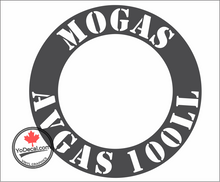 'MOGAS AVGAS 100LL Stencil Ring' Premium Vinyl Decal / Sticker