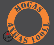 'MOGAS AVGAS 100LL Stencil Ring' Premium Vinyl Decal / Sticker