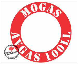 'MOGAS AVGAS 100LL Stencil Ring' Premium Vinyl Decal / Sticker