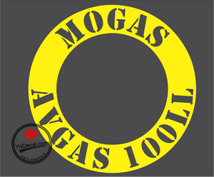 'MOGAS AVGAS 100LL Stencil Ring' Premium Vinyl Decal / Sticker