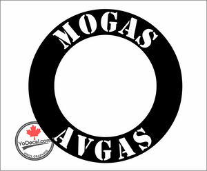 'MOGAS AVGAS Stencil Font Ring' Premium Vinyl Decal / Sticker