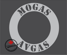 'MOGAS AVGAS Stencil Font Ring' Premium Vinyl Decal / Sticker