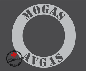 'MOGAS AVGAS Stencil Font Ring' Premium Vinyl Decal / Sticker