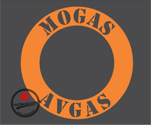 'MOGAS AVGAS Stencil Font Ring' Premium Vinyl Decal / Sticker