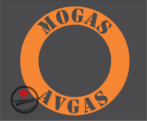 'MOGAS AVGAS Stencil Font Ring' Premium Vinyl Decal / Sticker