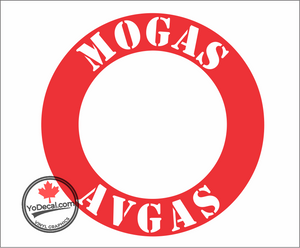 'MOGAS AVGAS Stencil Font Ring' Premium Vinyl Decal / Sticker