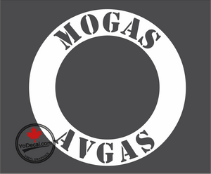 'MOGAS AVGAS Stencil Font Ring' Premium Vinyl Decal / Sticker