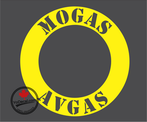 'MOGAS AVGAS Stencil Font Ring' Premium Vinyl Decal / Sticker