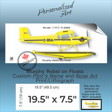 Murphy Rebel on Floats PERSONALIZED Aircraft Side Profile Art Print / Lithograph
