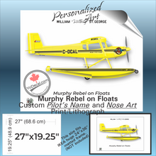 Murphy Rebel on Floats PERSONALIZED Aircraft Side Profile Art Print / Lithograph