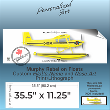 Murphy Rebel on Floats PERSONALIZED Aircraft Side Profile Art Print / Lithograph