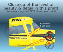 Murphy Rebel on Floats PERSONALIZED Aircraft Side Profile Art Print / Lithograph