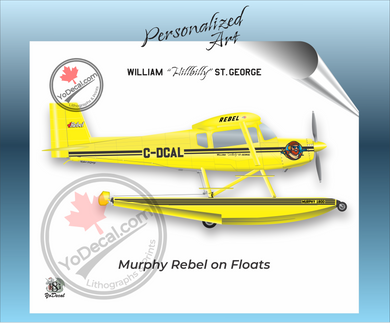 Murphy Rebel on Floats PERSONALIZED Aircraft Side Profile Art Print / Lithograph