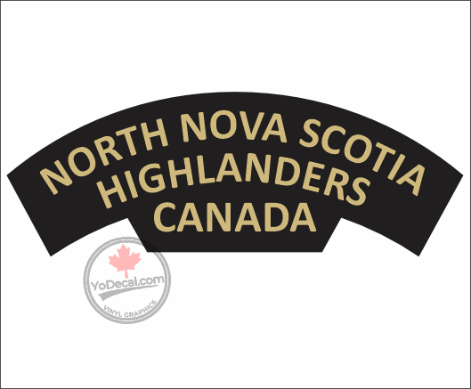 'North Nova Scotia Highlanders' WWII Shoulder Flash Premium Vinyl Decal / Sticker