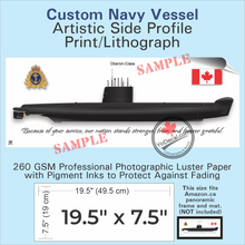 CUSTOM Navy Vessel Side Profile Art Print / Lithograph