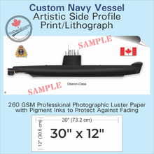 CUSTOM Navy Vessel Side Profile Art Print / Lithograph
