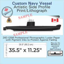 CUSTOM Navy Vessel Side Profile Art Print / Lithograph