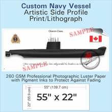 CUSTOM Navy Vessel Side Profile Art Print / Lithograph
