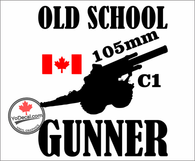'Old School Gunner C1 105mm' Premium Vinyl Decal