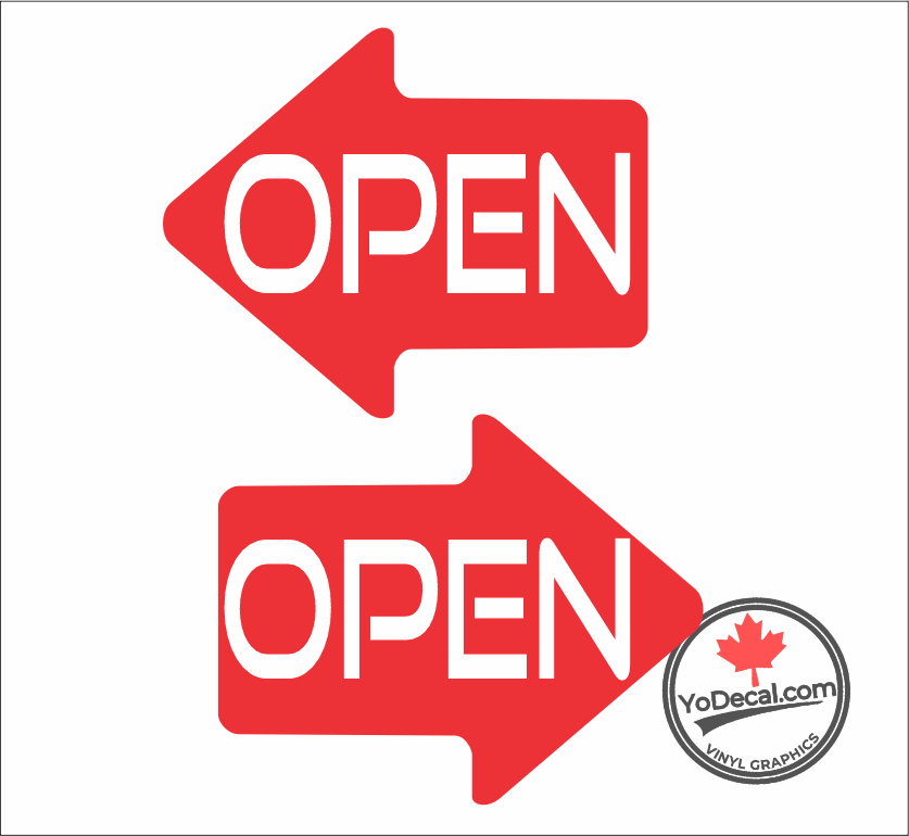 'Open Arrow 1 (PAIR) Left & Right' Premium Vinyl Decal / Sticker