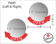 Open Arrow 3 DOWN Curved Radius (PAIR) Left & Right' Premium Vinyl Decal / Sticker