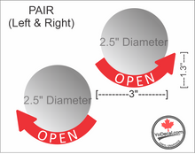 Open Arrow 3 DOWN Curved Radius (PAIR) Left & Right' Premium Vinyl Decal / Sticker