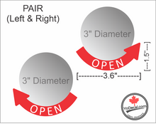 Open Arrow 3 DOWN Curved Radius (PAIR) Left & Right' Premium Vinyl Decal / Sticker