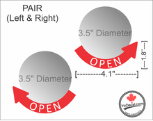 Open Arrow 3 DOWN Curved Radius (PAIR) Left & Right' Premium Vinyl Decal / Sticker