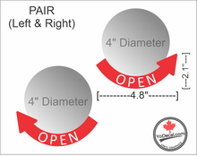 Open Arrow 3 DOWN Curved Radius (PAIR) Left & Right' Premium Vinyl Decal / Sticker