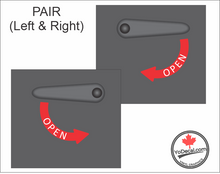 Open Arrow 3 DOWN Curved Radius (PAIR) Left & Right' Premium Vinyl Decal / Sticker