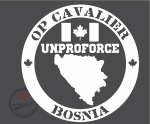 'Op Cavalier UNPROFORCE Bosnia' Premium Vinyl Decal / Sticker