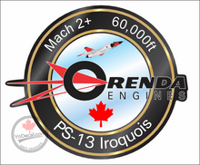 'Orenda PS-13 Iroquois Engine' Premium Vinyl Decal Sticker