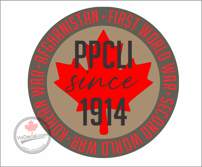 'Princess Patricia's Canadian Light Infantry PPCLI Since 1914' Premium Vinyl Decal / Sticker