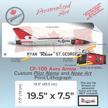 CF-105 Avro Arrow PERSONALIZED Aircraft Side Profile Art Print / Lithograph