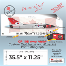 CF-105 Avro Arrow PERSONALIZED Aircraft Side Profile Art Print / Lithograph
