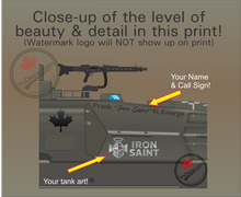 Leopard II Tank PERSONALIZED Side Profile Art Print / Lithograph