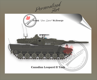 Leopard II Tank PERSONALIZED Side Profile Art Print / Lithograph