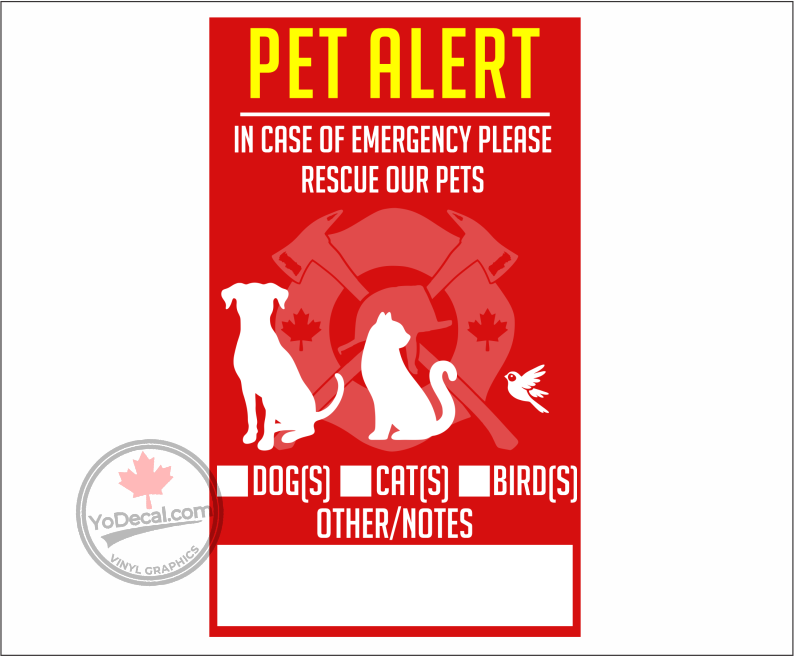Ppl Alert Sticker 'Pet Alert (Rescue)' Premium Vinyl Decal / Sticker – YoDecal.com