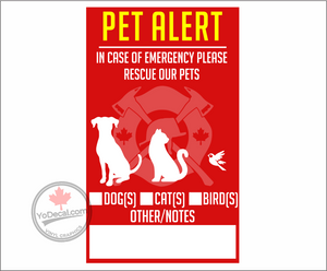 'Pet Alert (Rescue)' Premium Vinyl Decal / Sticker