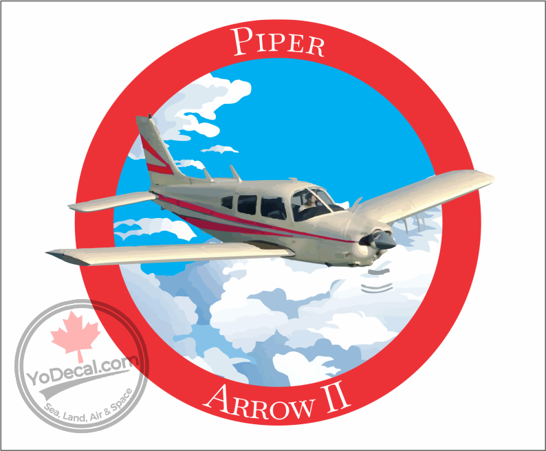 'Piper Arrow II Full Colour' Premium Vinyl Decal